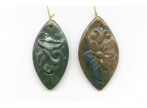 Moss Agate 47-50x Carved Pendant
