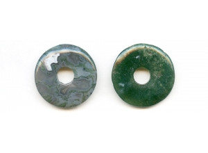 Moss Agate 30mm Donut Pie