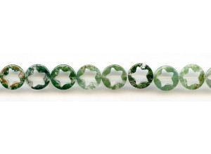 Moss Agate 12mm Star Donut