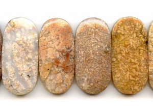 Pink Moss Agate 50x23 Flat Oval Chocker