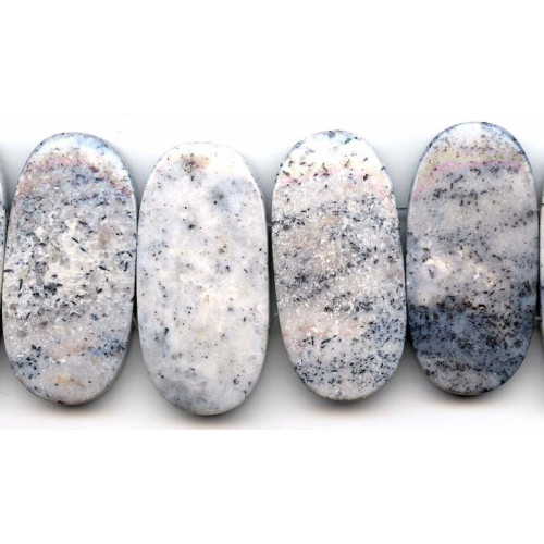 180-1078 Black Moss Agate <br>50x24 Oval Chocker