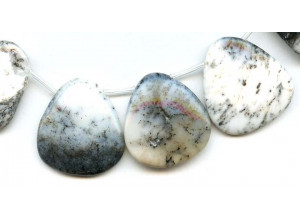 Black Moss Agate 28-32x Fancy Drop