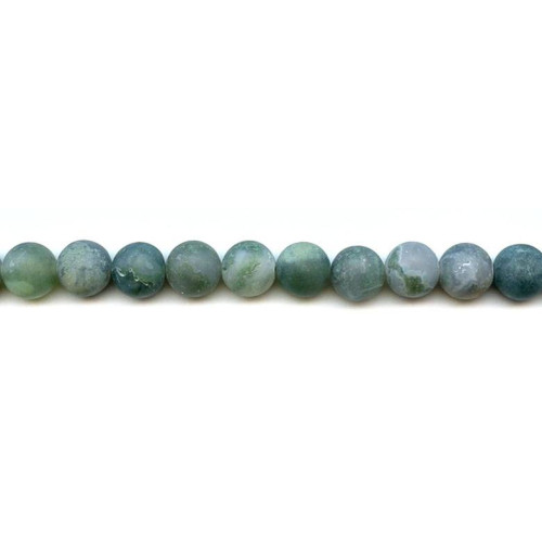 180-1099 Matte Moss Agate <br>10mm Round