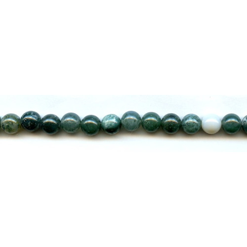 180-1127 Moss Agate <br>8mm Round