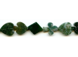 Moss Agate 16-17mm Poker Suits