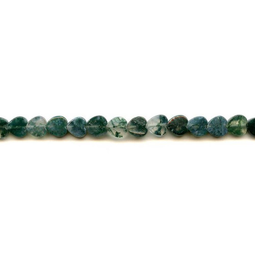 180-1140 Moss Agate <br>8mm Heart