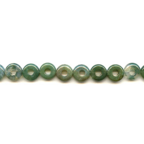 180-1141 Moss Agate <br>12mm Donut