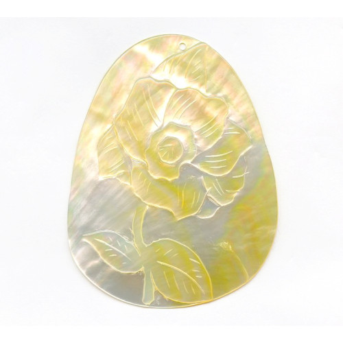 181-1532 Mother of Pearl <br>70-85mm Carved Pendant