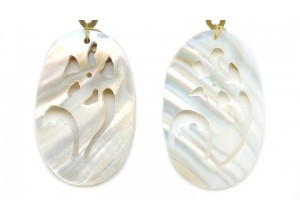 White Mother of Pearl 52x34 Pendant