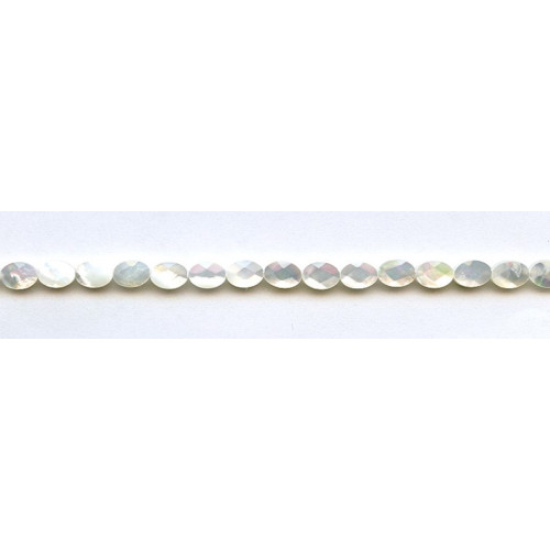181-1666 Mother of Pearl <br>5x7 Faceted Flat Oval