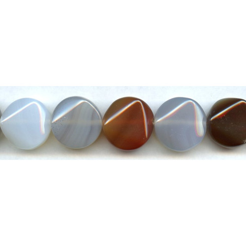 183-1070 Natural Agate <br>22mm Triangle Coin