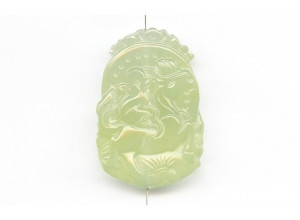 New Jade 53x37 Carved Pendant