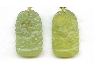 New Jade 50x30 Carved Pendant