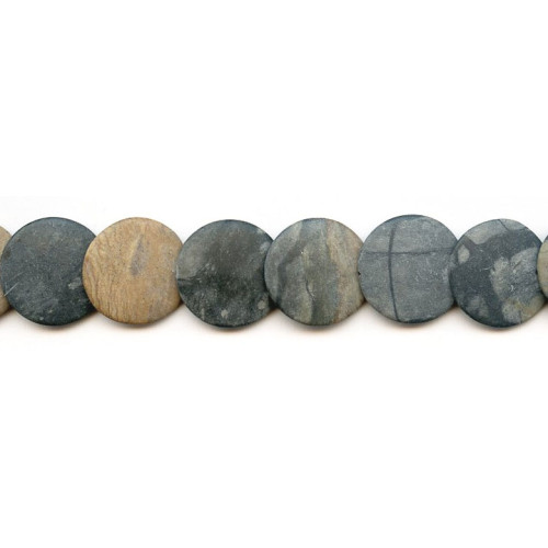 186-0141 Matte Picasso Stone <br>20mm Lentil