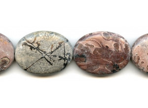 Red Picture Jasper 30x40 Flat Oval