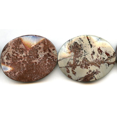 187-1057 Red Picture Jasper <br>40x50 Waved Flat Oval