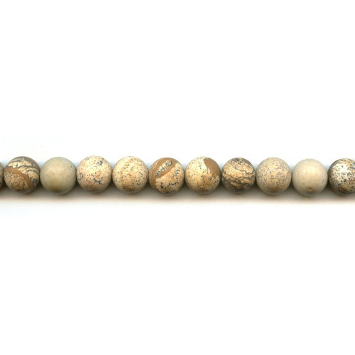 187-1173 Matte Picture Jasper <br>10mm Round