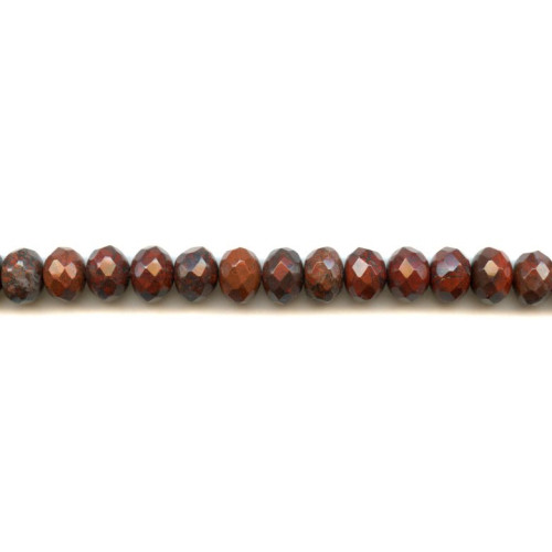 189-1017 Poppy Jasper <br>10mm Faceted Rondell