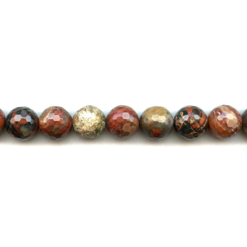 189-1057 Poppy Jasper <br>14mm Faceted Round