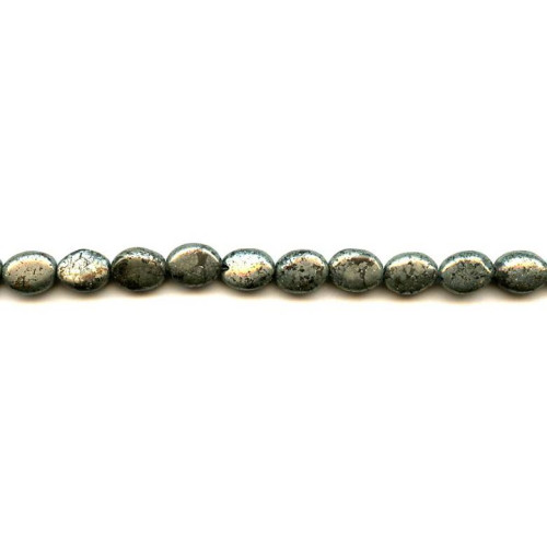 190-1073 Pyrite <br>8x10mm Flat Oval