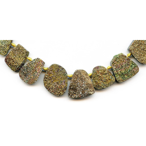 190-1168 Rainbow Pyrite <br>12-19x Drusy Drop
