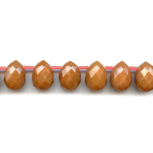 191-1004 Red Aventurine <br>15x20 Teardrop Briolette