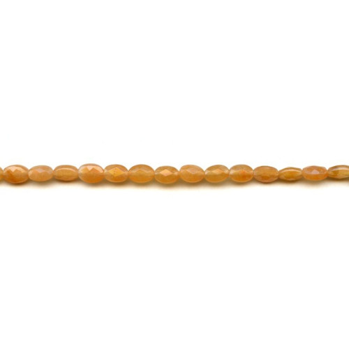 191-1078 Red Aventurine <br>5x7 Faceted Flat Oval