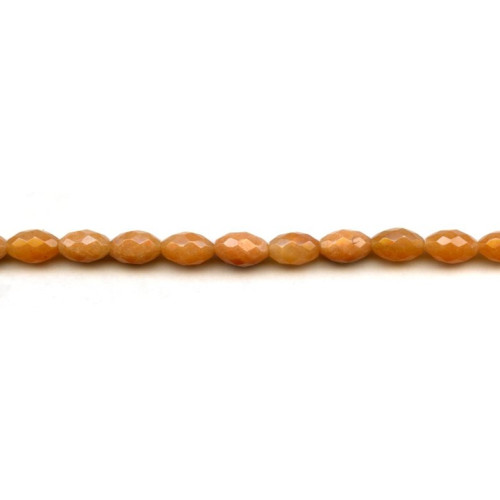 191-1102 Red Aventurine <br>7x10 Faceted Oval Rice