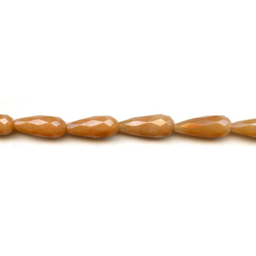 191-1152 Red Aventurine <br>9x22 Faceted Teardrop