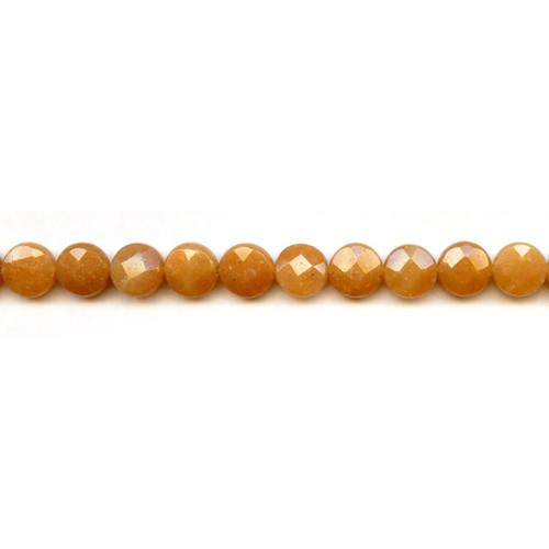 191-1364 Red Aventurine <br>10mm Faceted Coin