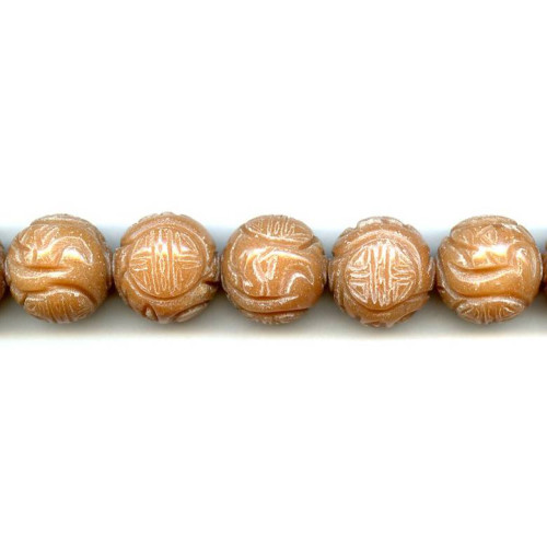 191-1401 Red Aventurine <br>20mm Carved Round