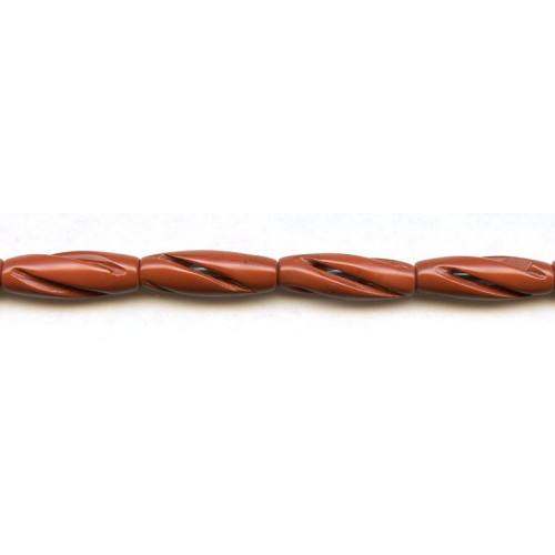 192-1067 Red Jasper <br>8x25 Carved Oval