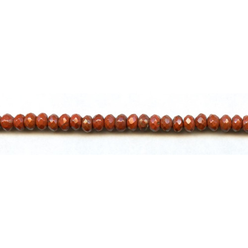 192-1136 Red Jasper <br>6mm Faceted Rondell