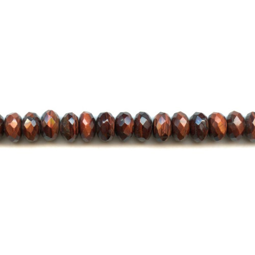 193-1027 Red Tiger Eye <br>12mm Faceted Rondell