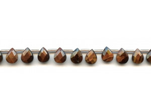 Red Tiger Eye 9x11 Flat Pear Briolette