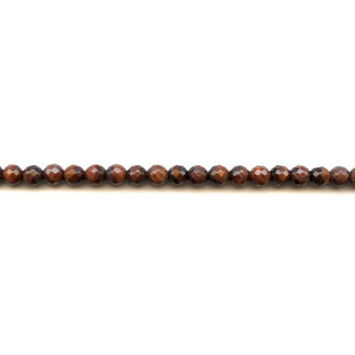 193-1063 Red Tiger Eye <br>6mm Faceted Round