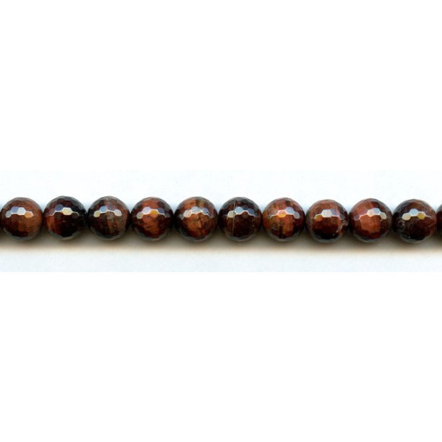 193-1117 Red Tiger Eye <br>10mm Faceted Round