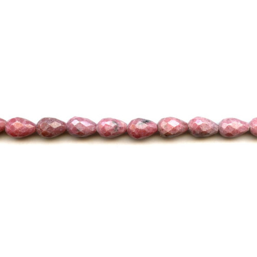 194-1010 Rhodonite <br>8x12 Faceted Teardrop