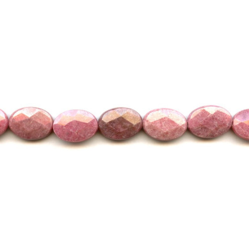 194-1011 Rhodonite <br>13x18 Faceted Flat Oval
