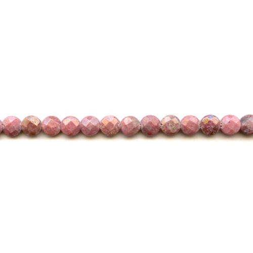 194-1020 Rhodonite <br>8mm Faceted Coin