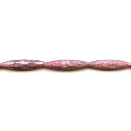 194-1037 Rhodonite <br>8x35 Faceted Oval Rice