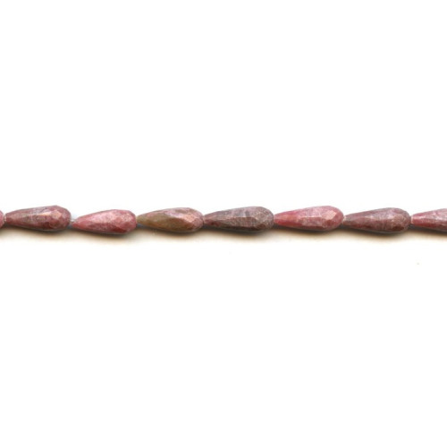 194-1056 Rhodonite <br>6x16 Faceted Teardrop