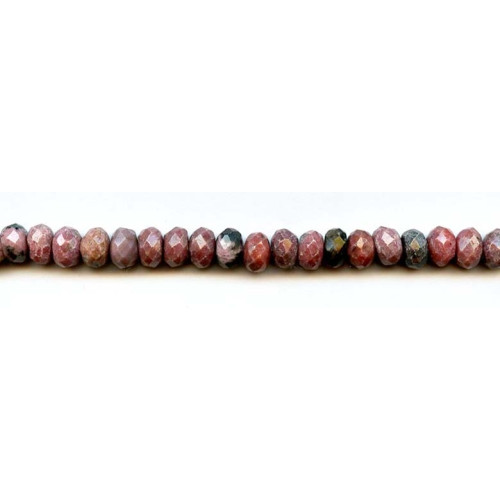 194-1176 Rhodonite <br>8mm Faceted Rondell