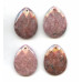 194-1203 Rhodonite <br>35x45 Faceted Flat Pear Pendant