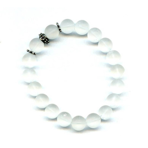197-1957 Matte Rock Crystal <br>10mm Round Bracelet