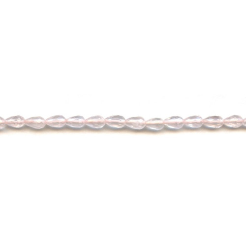 198-1338 Rose Quartz <br>5x8 Faceted Teardrop