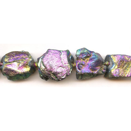 198-1723 Plated Rose Quartz <br>15-25x Rough Nugget