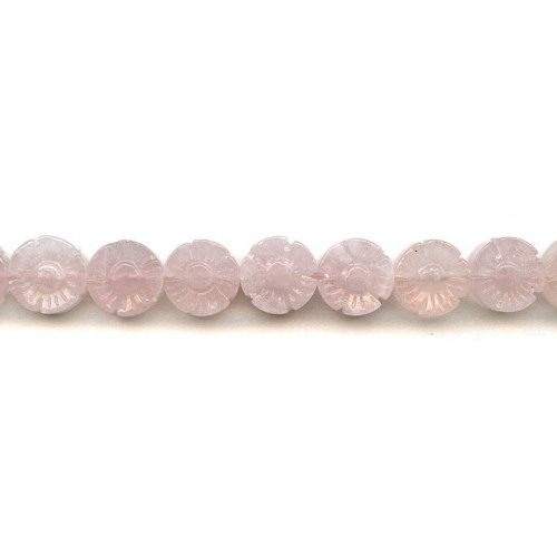 198-1832 Rose Quartz <br>15mm Flower Coin