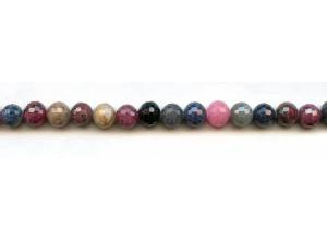 Ruby + Sapphire 8mm Faceted Round
