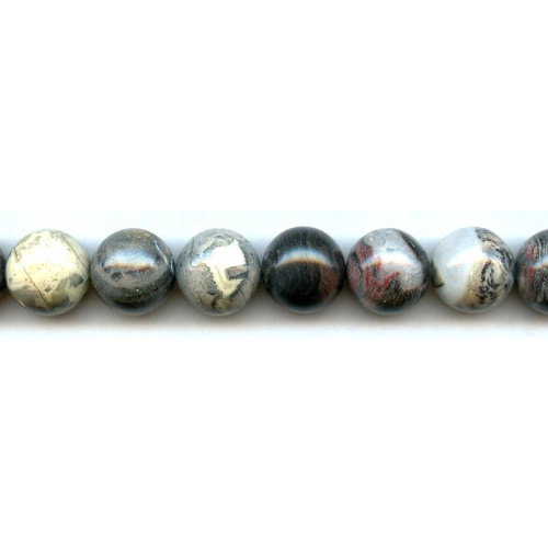 202-1014 Silver Leaf Jasper <br>16mm Round